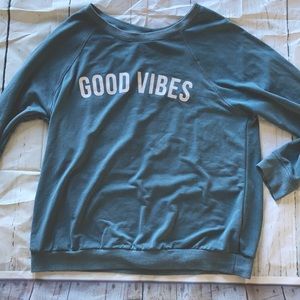 Dusty teal good vibes sweatshirt